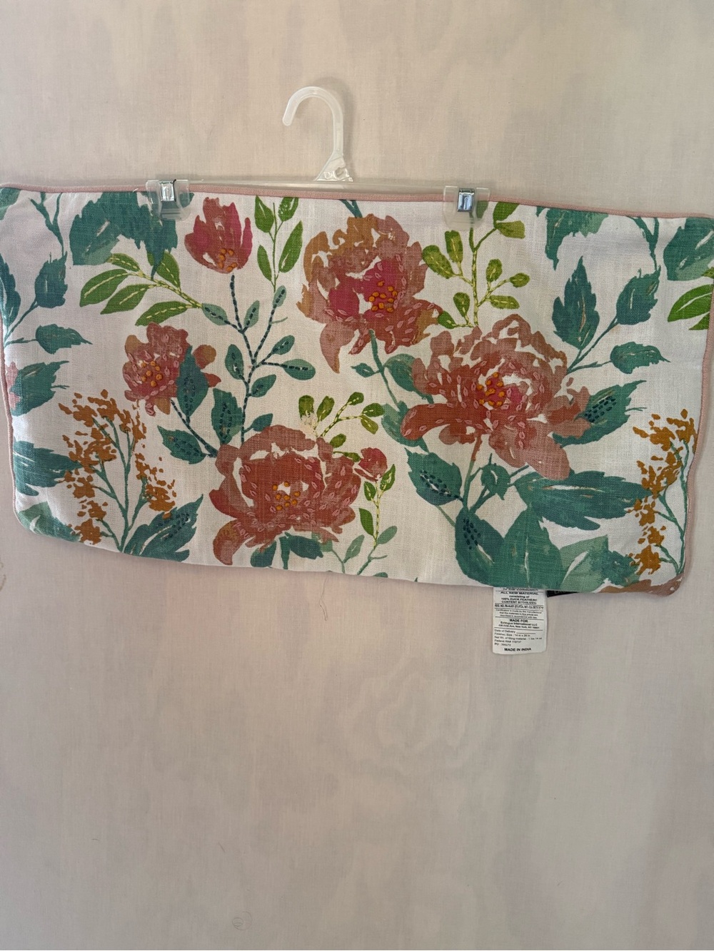 Lacourte Julius Embroidered Floral Lumbar Pillow Cover 14x26